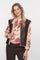 Geisha dames leren look gilet met teddyvoering