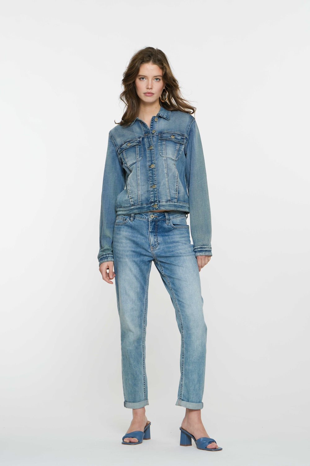 Geisha dames skinny jeans turn-up