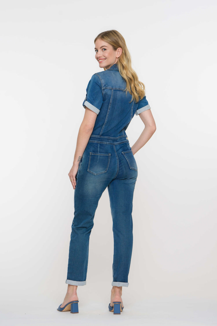 Geisha dames jogg denim jumpsuit