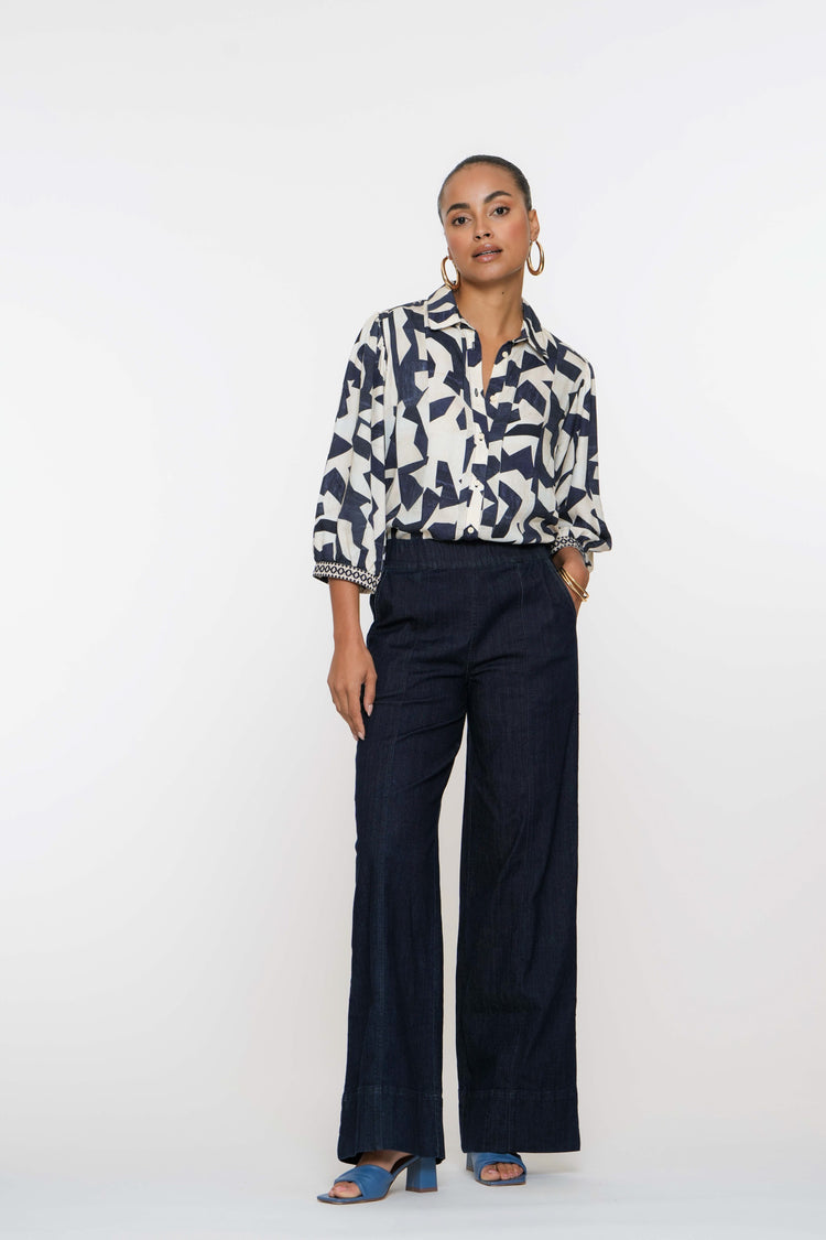 Geisha dames wijdvallende broek