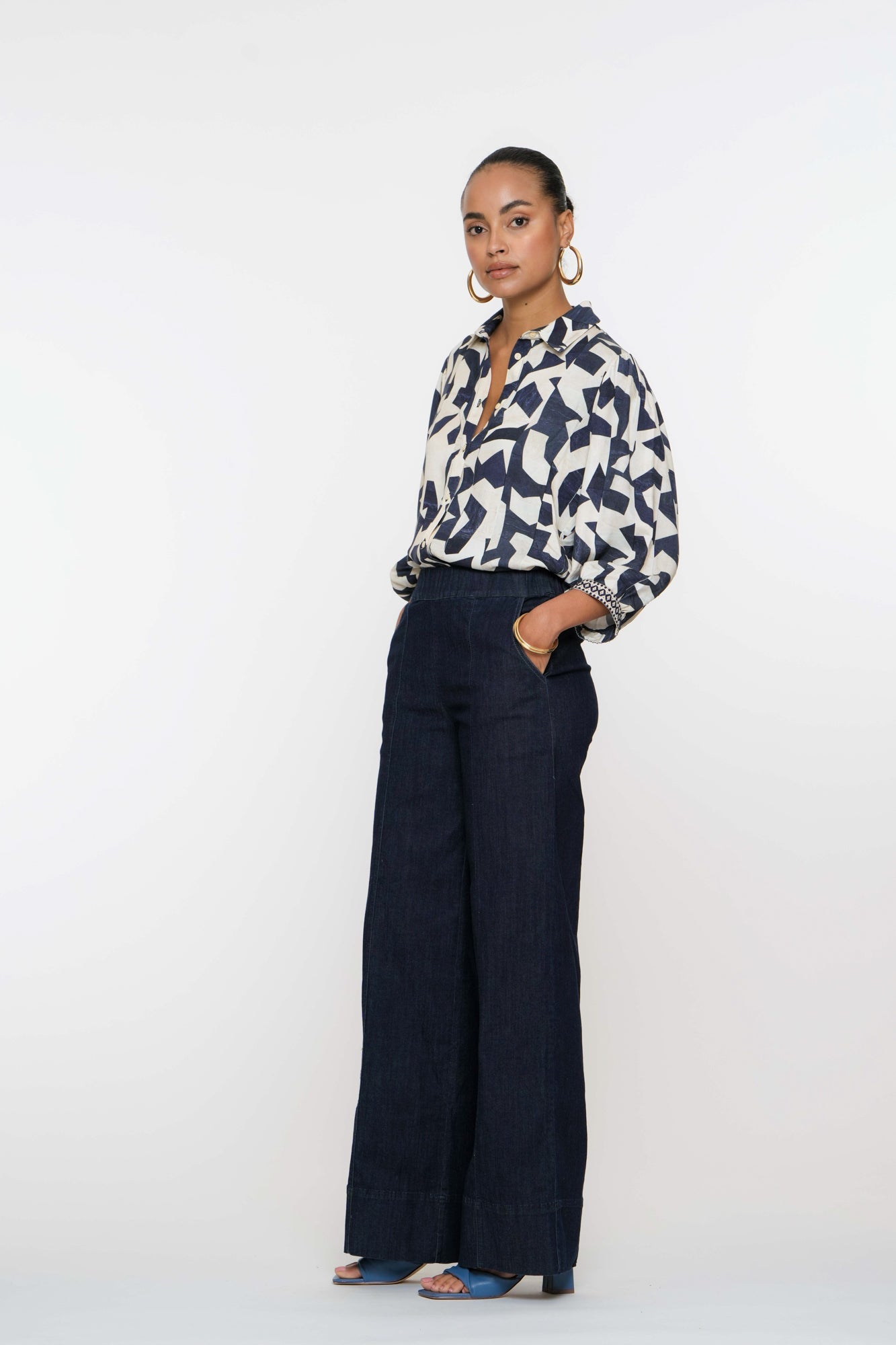 Geisha dames wijdvallende broek
