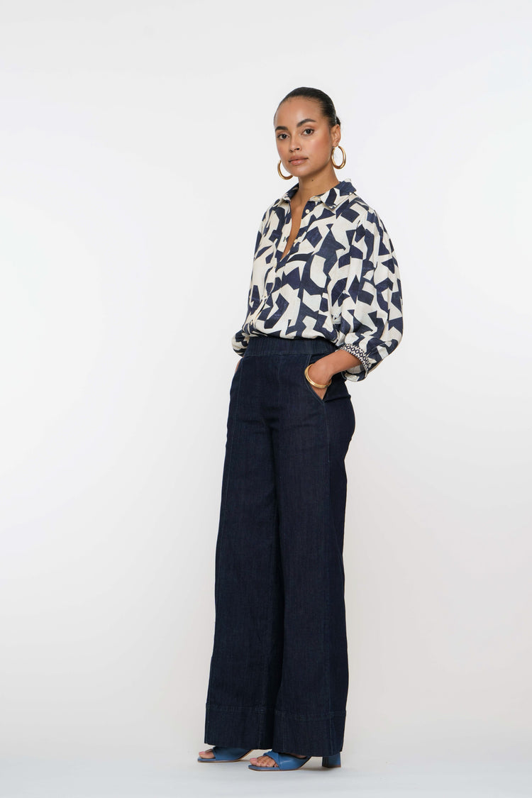 Geisha dames wijdvallende broek