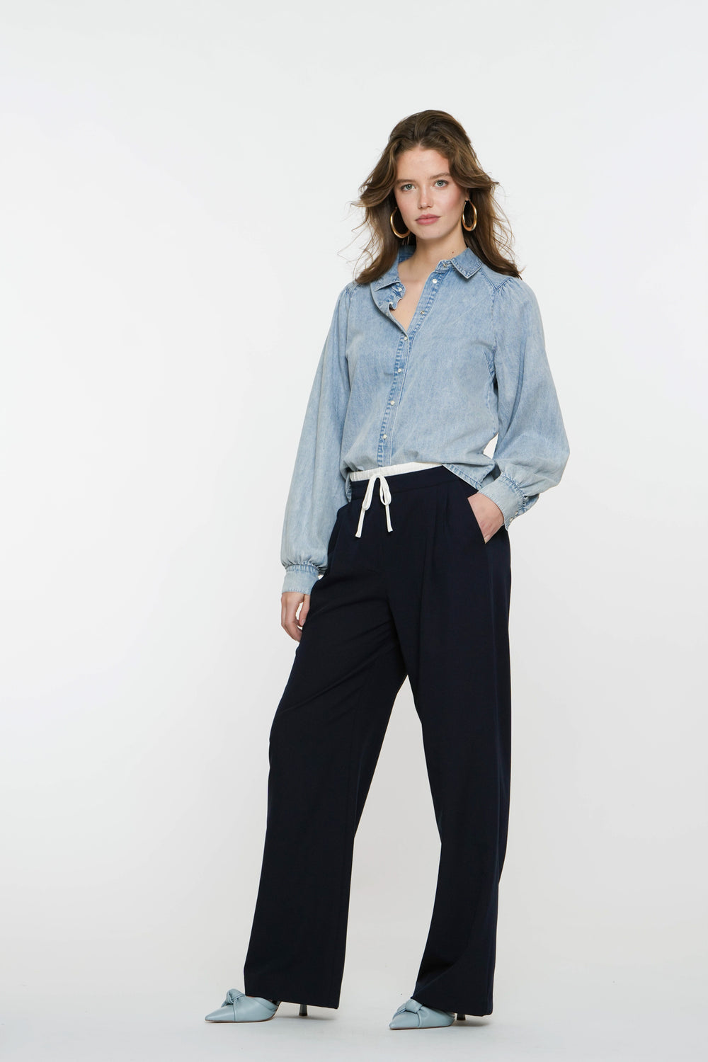 Geisha dames broek contrast tailleband