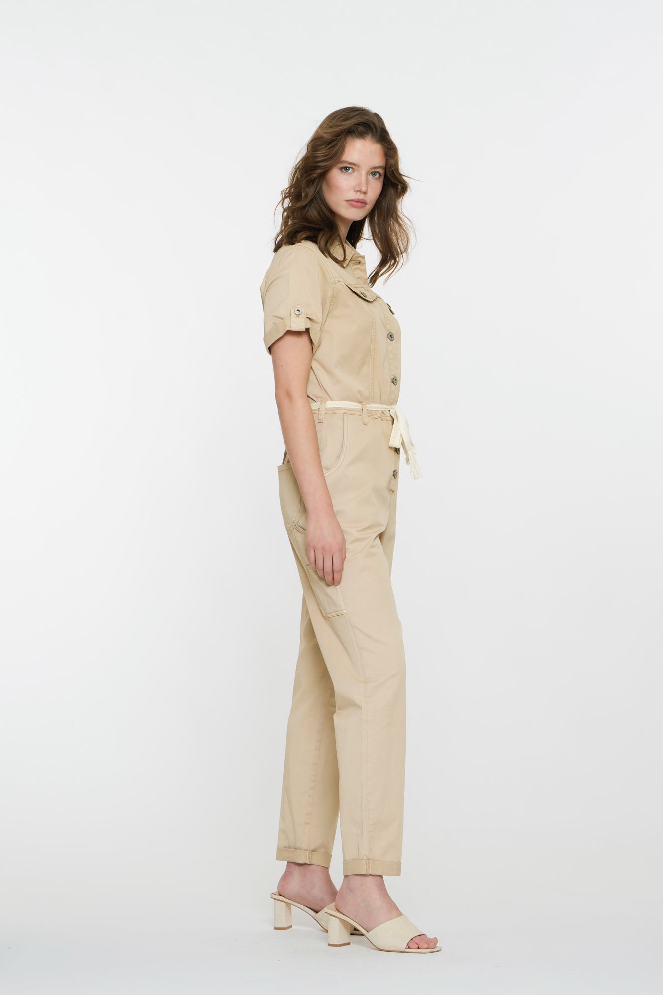 Geisha dames cargo jumpsuit met strikkoord