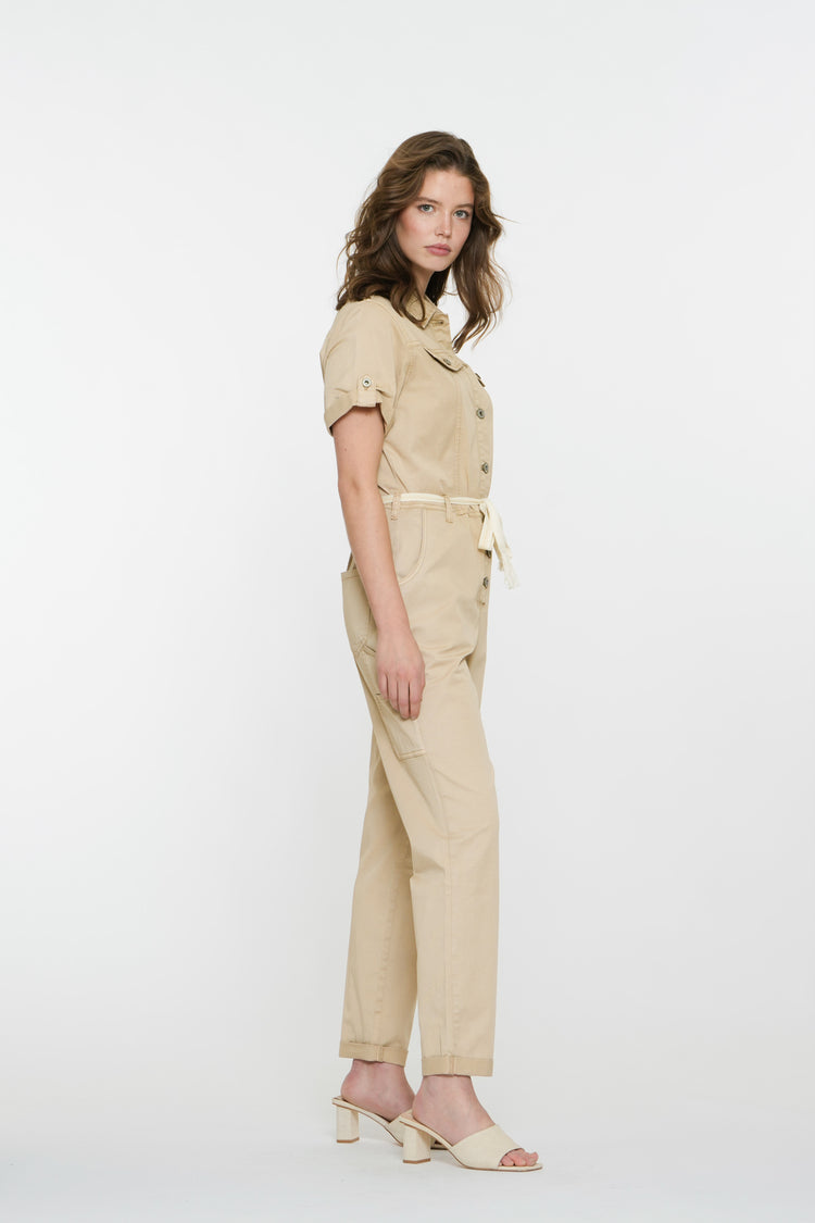 Geisha dames cargo jumpsuit met strikkoord