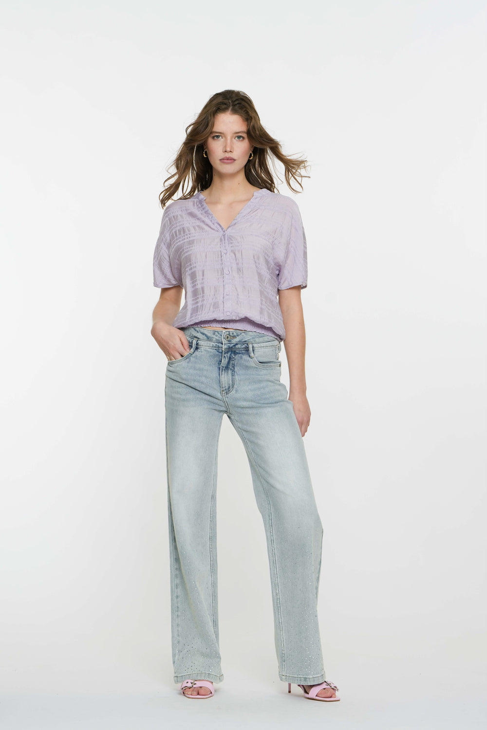 Geisha dames jeans met strass steentjes