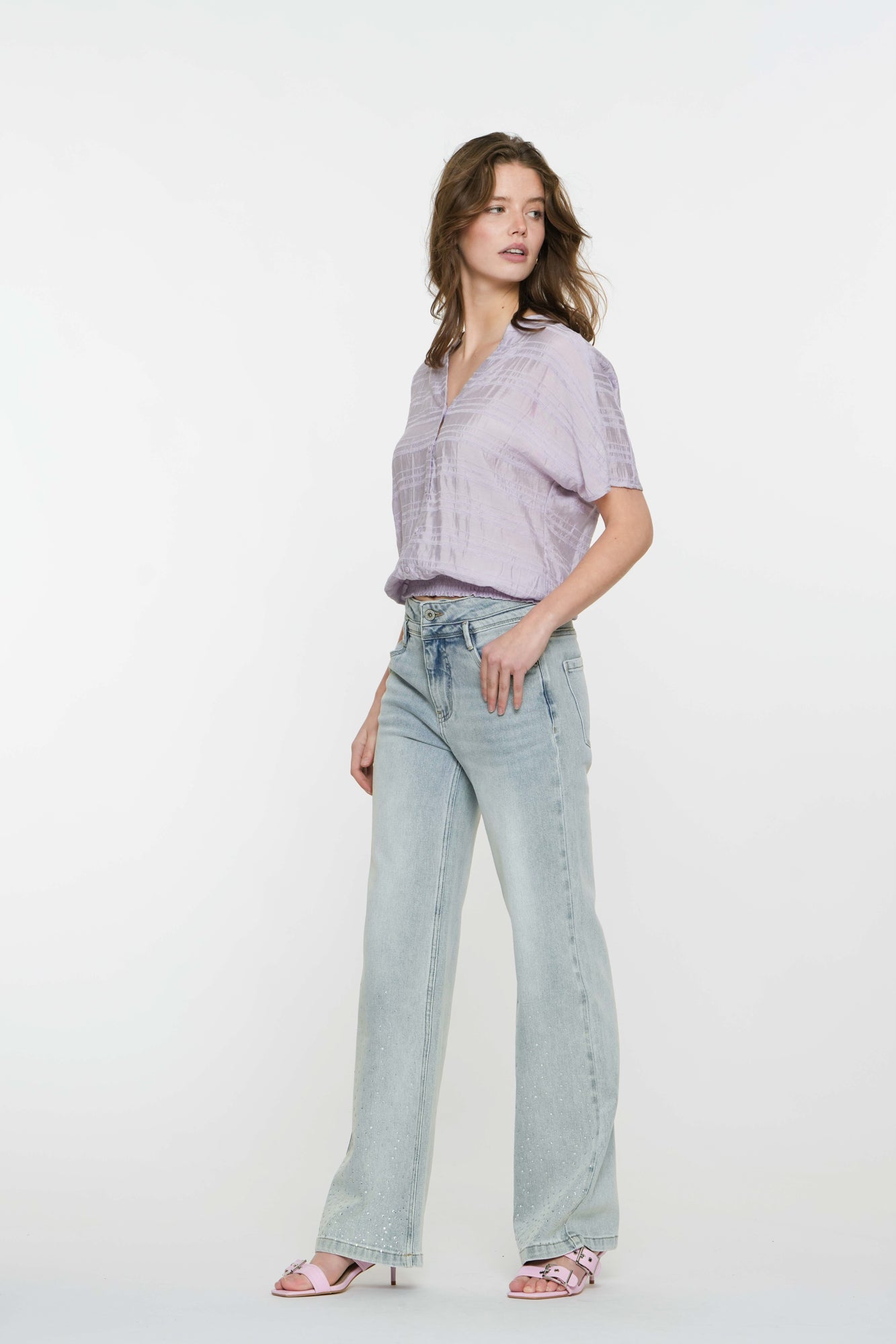 Geisha dames jeans met strass steentjes