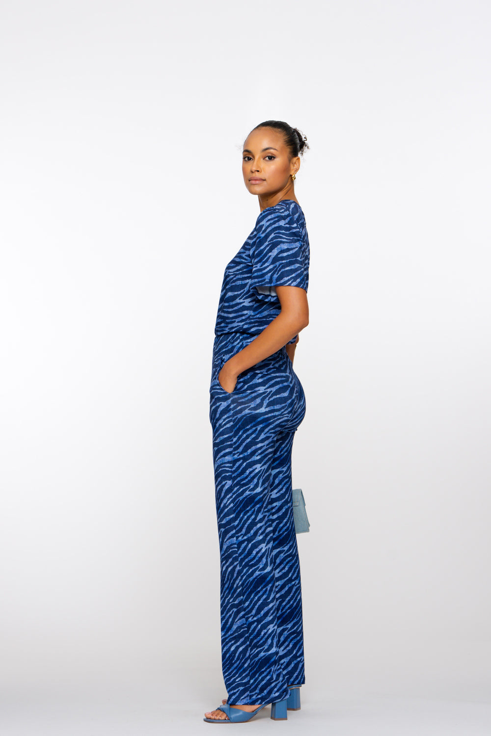 Geisha dames jersey broek met print