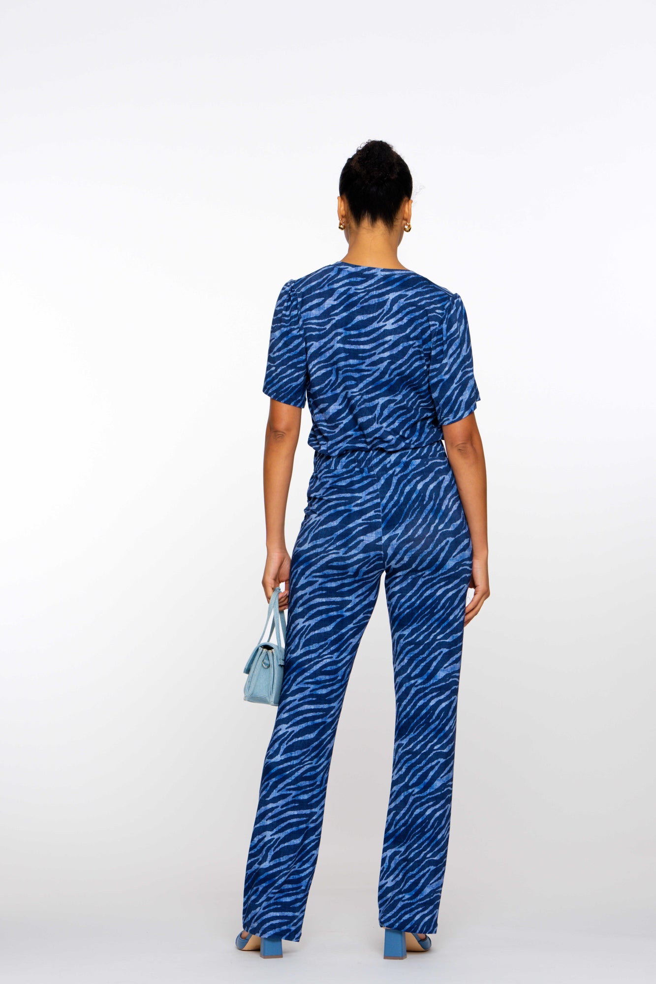 Geisha dames jersey broek met print