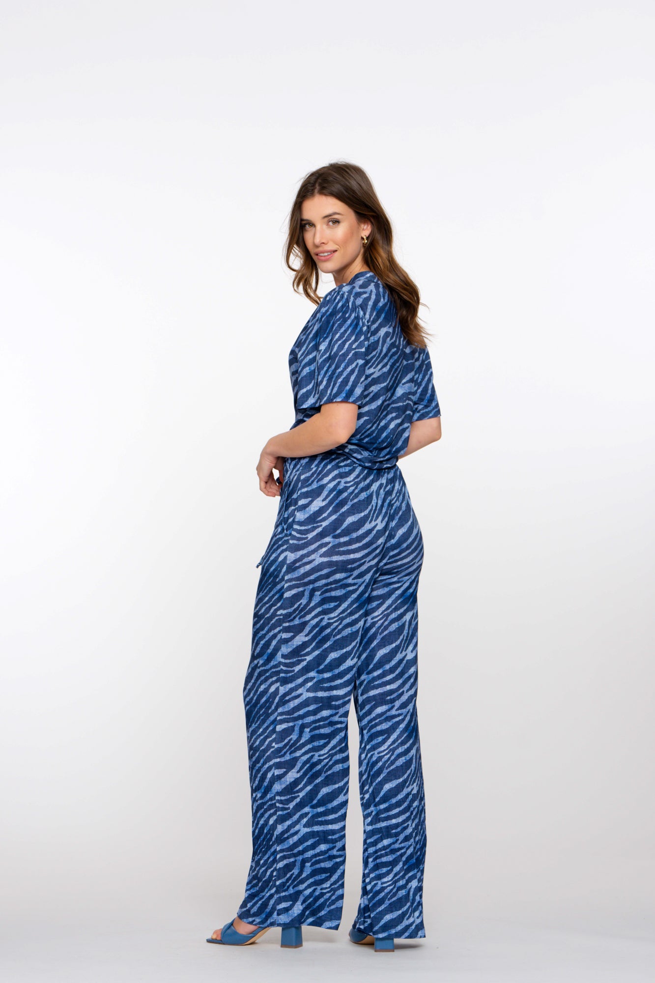 Geisha dames straight leg jumpsuit met print
