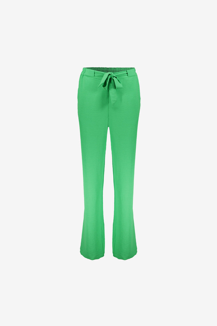 Geisha dames crinkle broek met self-fabric ceintuur