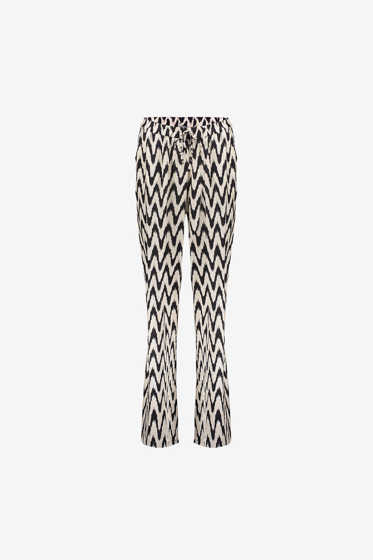 Geisha dames broek met zigzag print