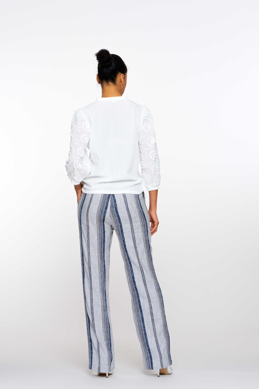 Geisha dames lurex gestreepte broek