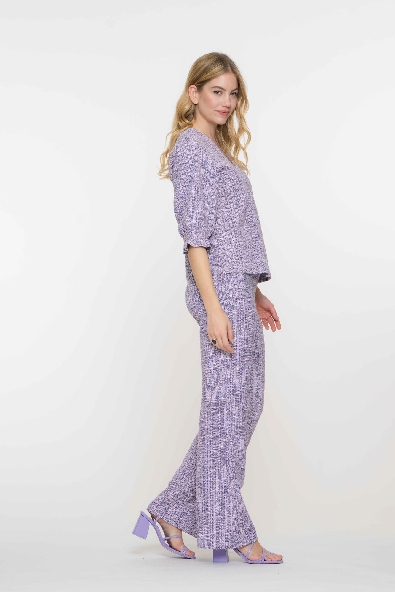 Geisha dames tweed melange broek