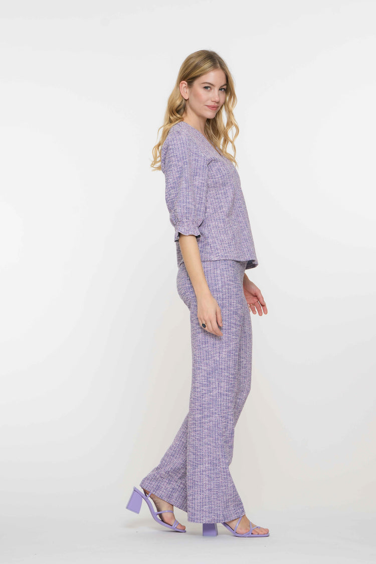 Geisha dames tweed melange broek