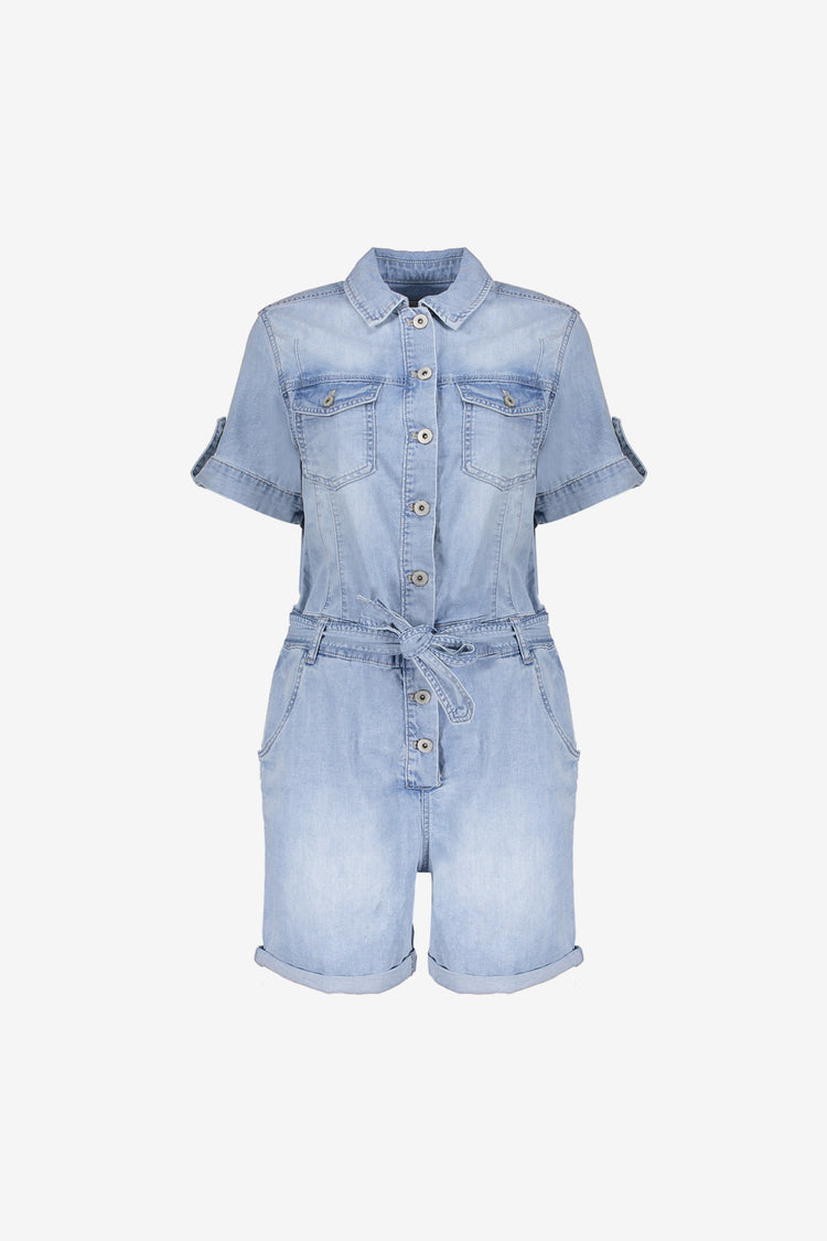 Geisha dames denim jumpsuit met regular fit