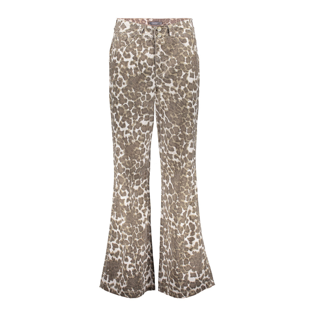 Geisha dames straight leg jeans met leopard print