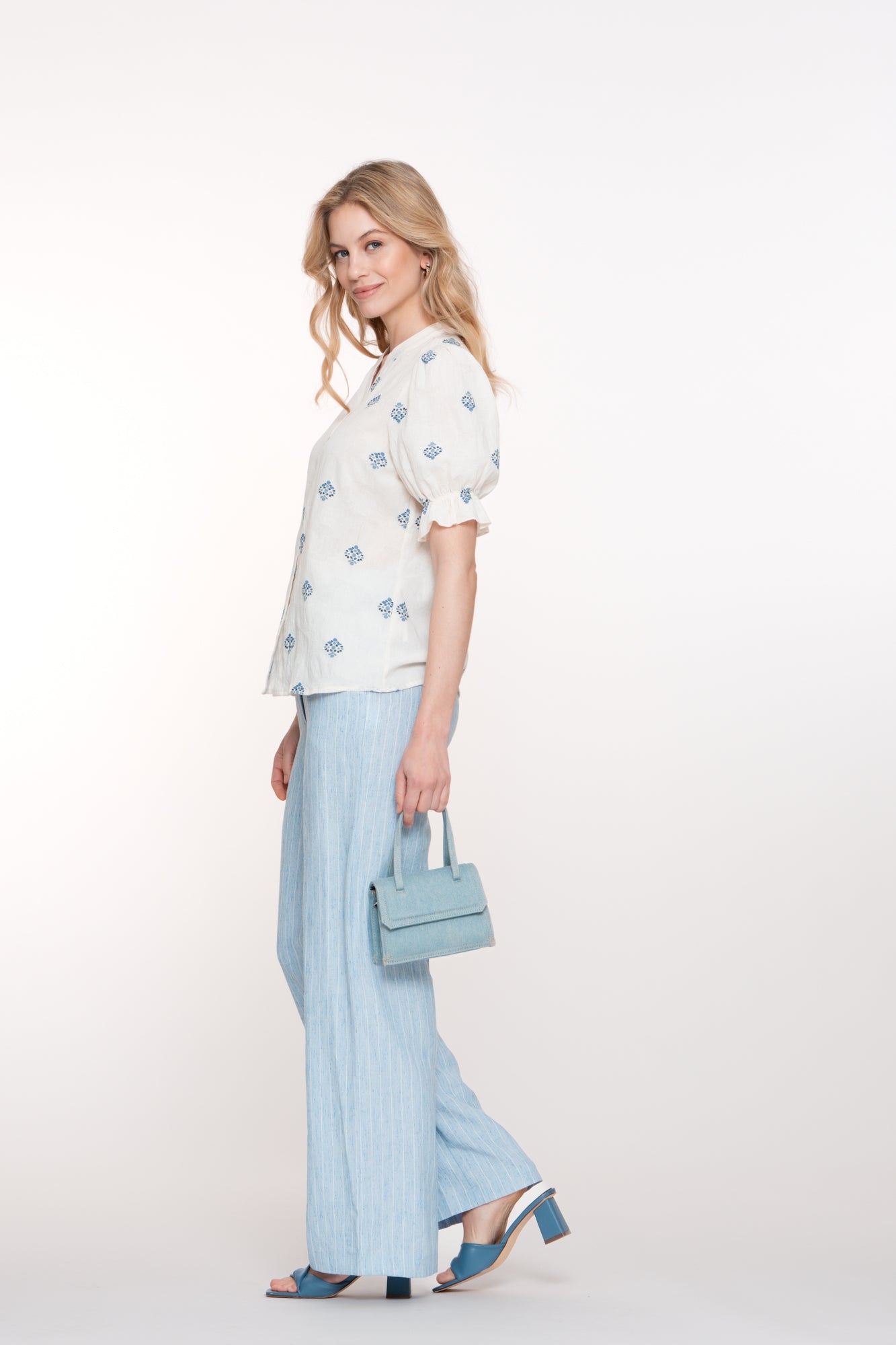 Geisha dames pantalon met subtiele streepdessin