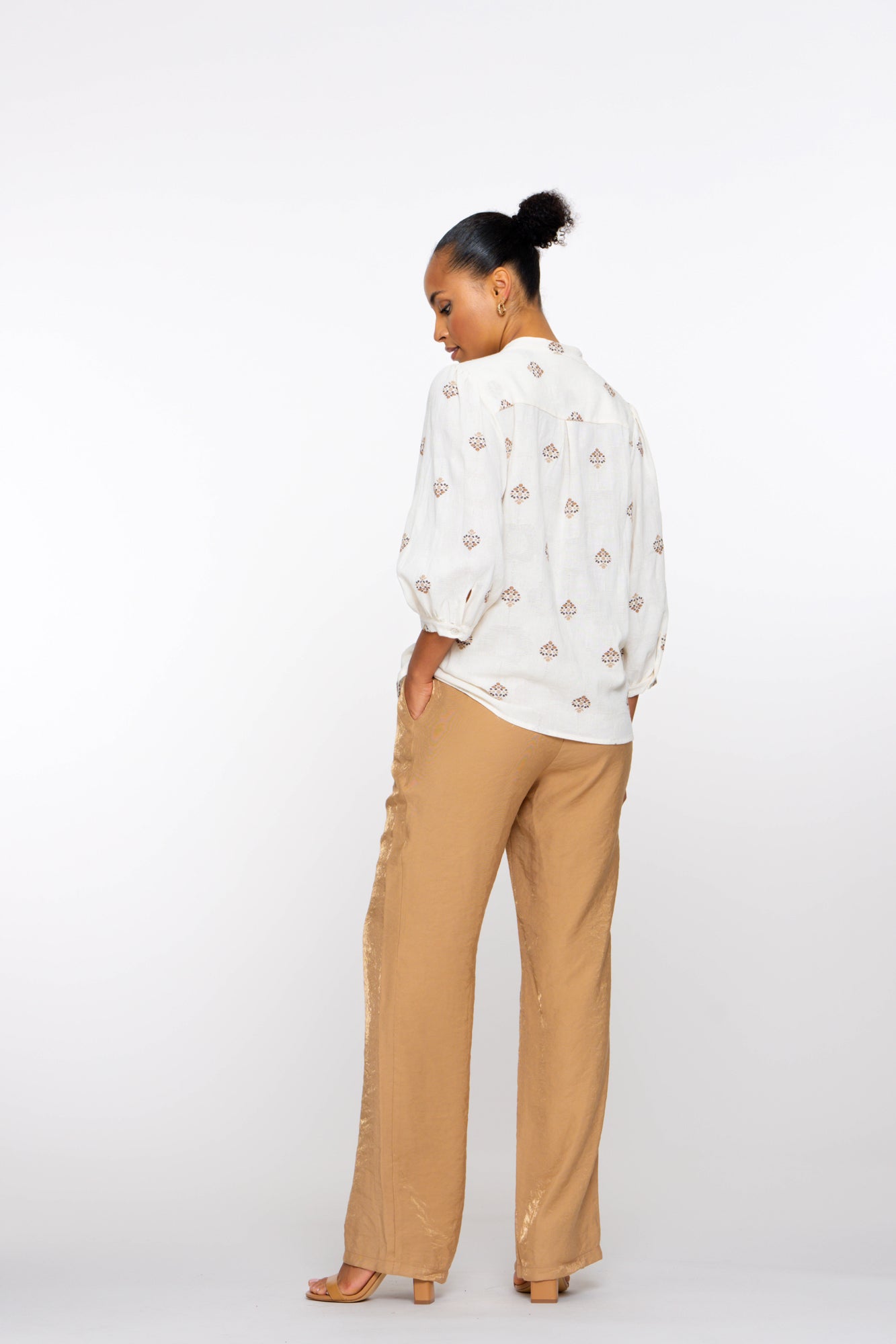 Geisha dames broek met glans
