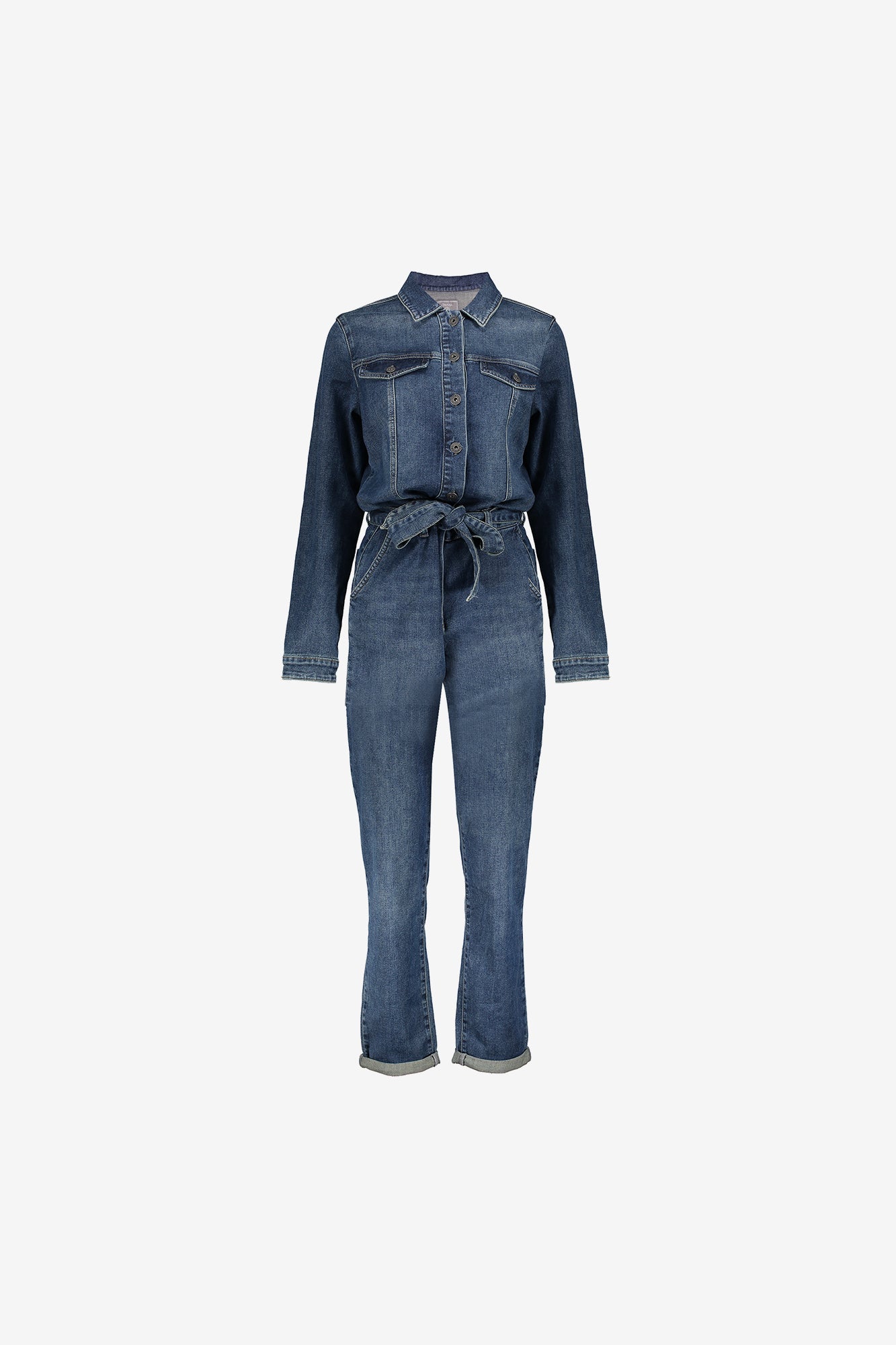 Geisha dames denim jumpsuit met ceintuur
