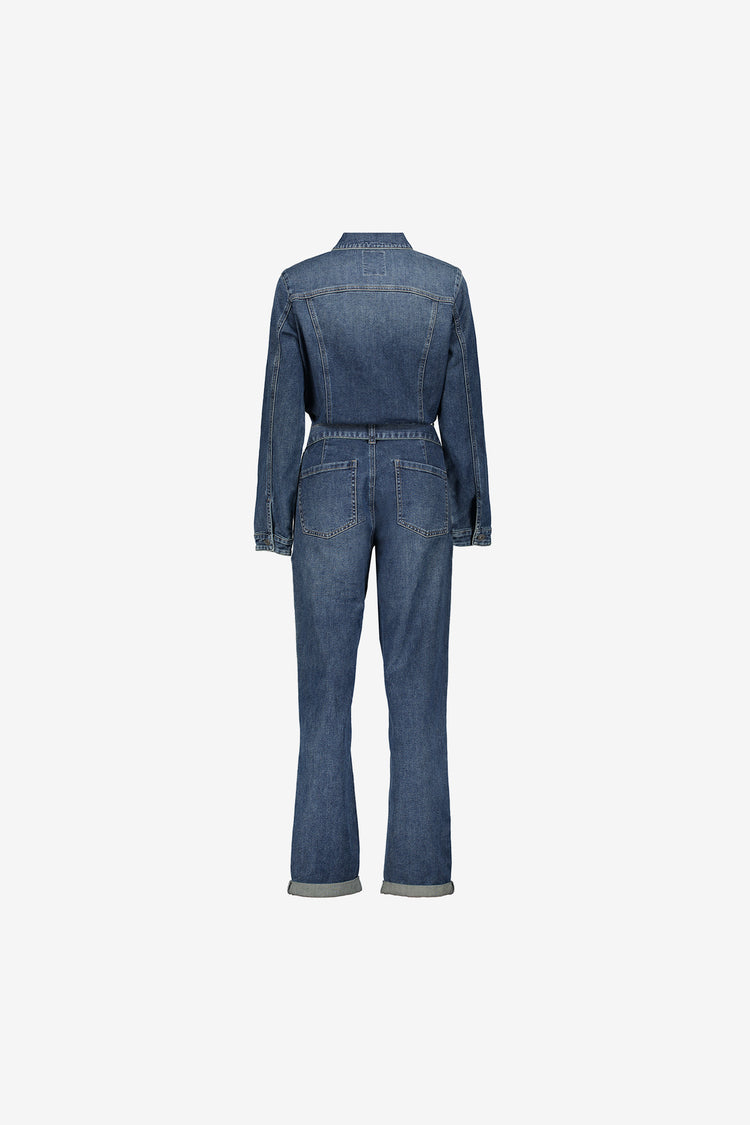 Geisha dames denim jumpsuit met ceintuur