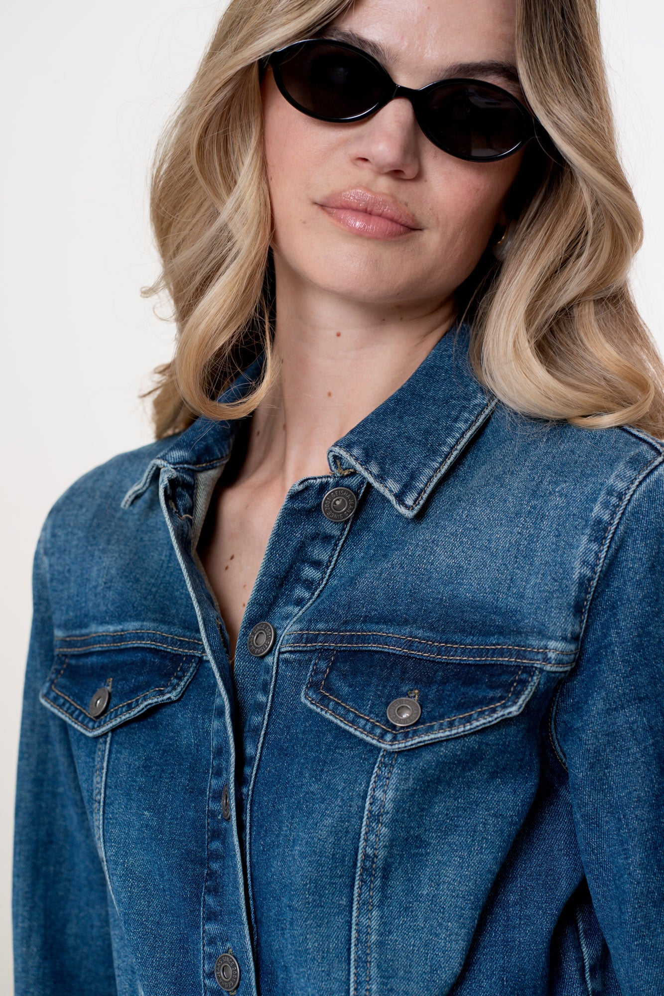 Geisha dames denim jumpsuit met ceintuur