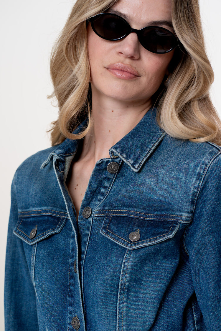 Geisha dames denim jumpsuit met ceintuur