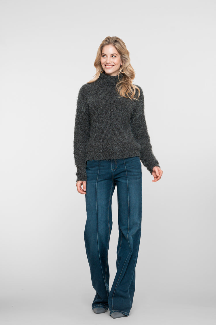 Geisha dames wide leg jeans met contrast stitching