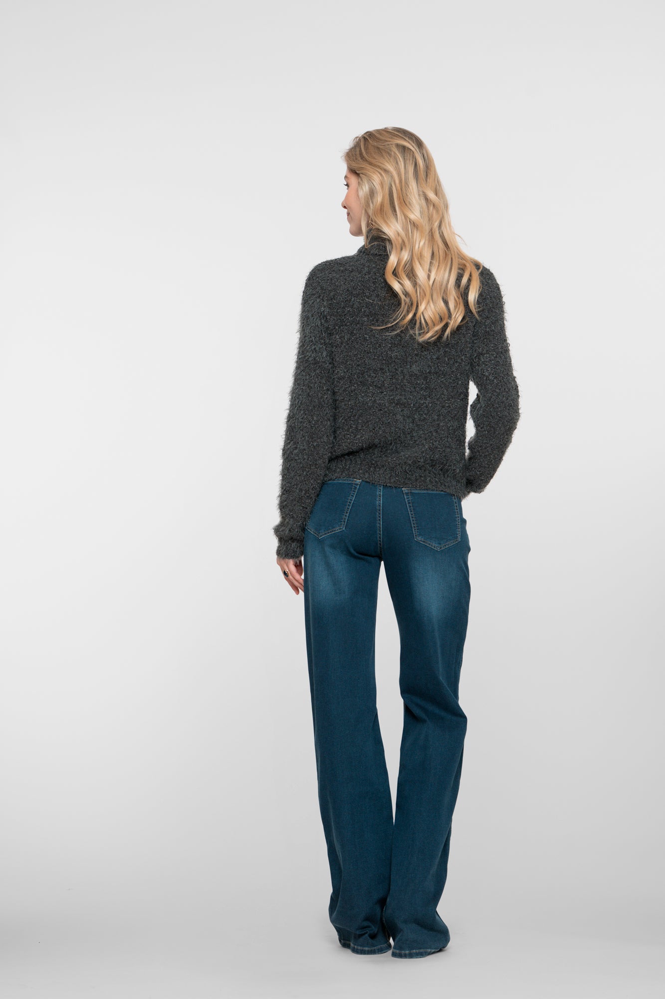 Geisha dames wide leg jeans met contrast stitching