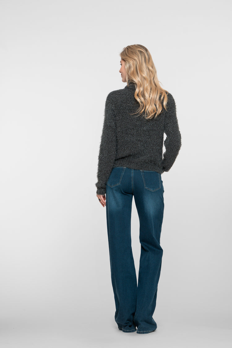 Geisha dames wide leg jeans met contrast stitching