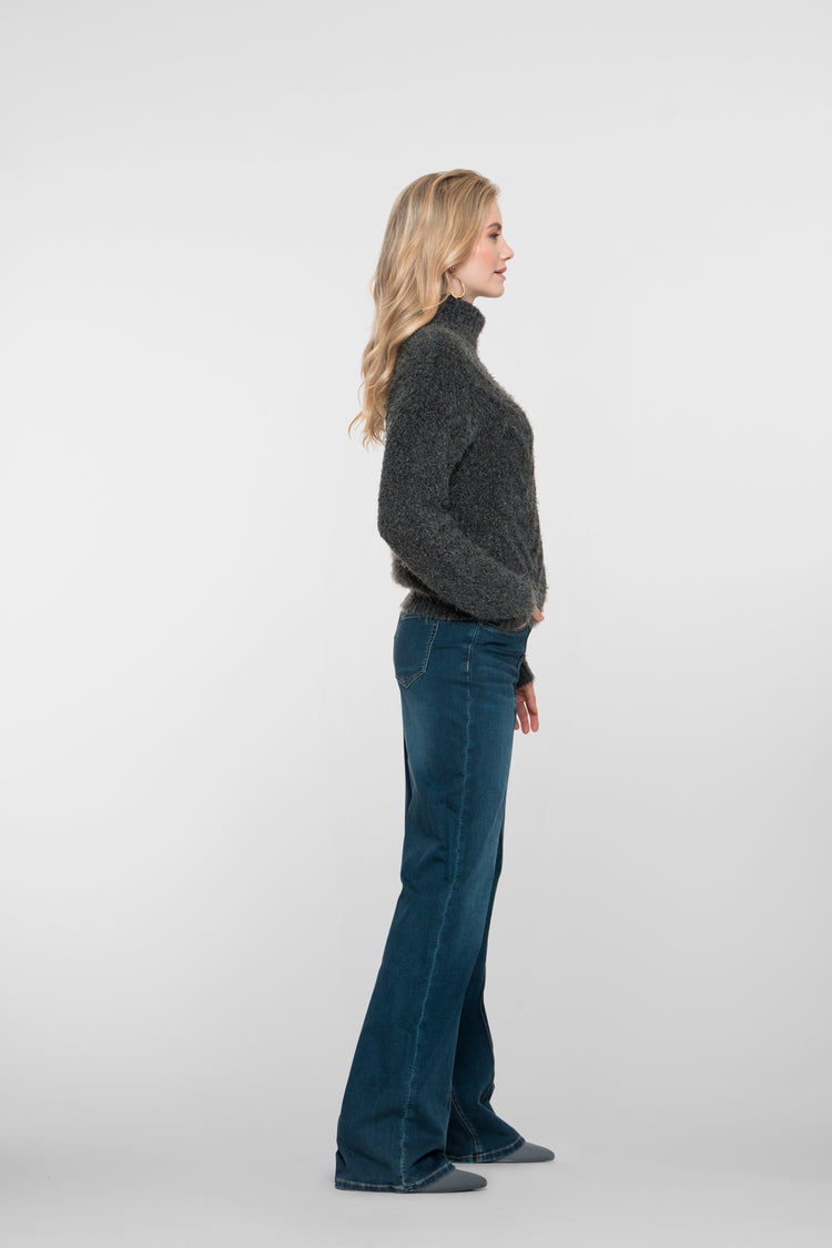 Geisha dames wide leg jeans met contrast stitching