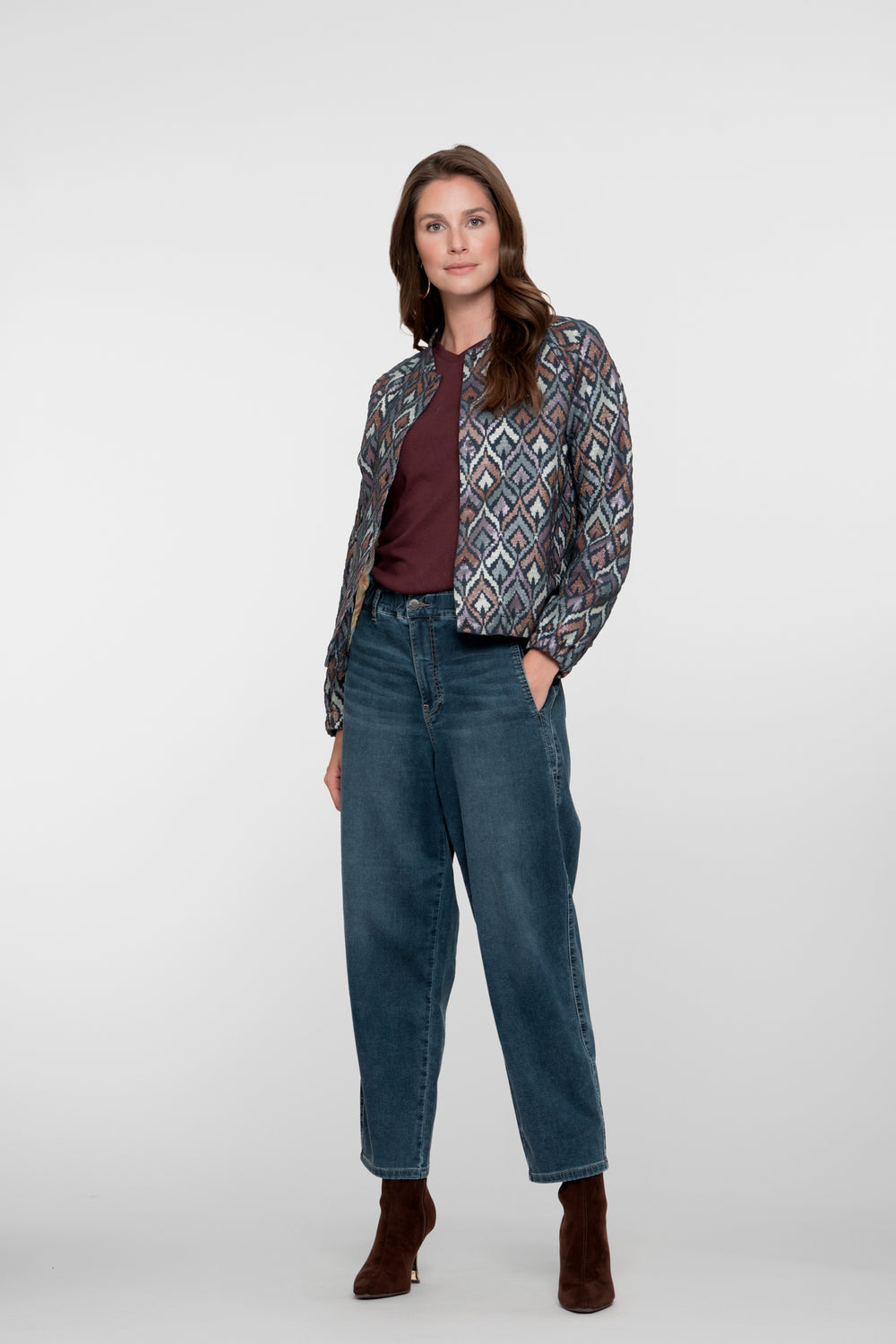 Geisha dames tapered wide leg jeans