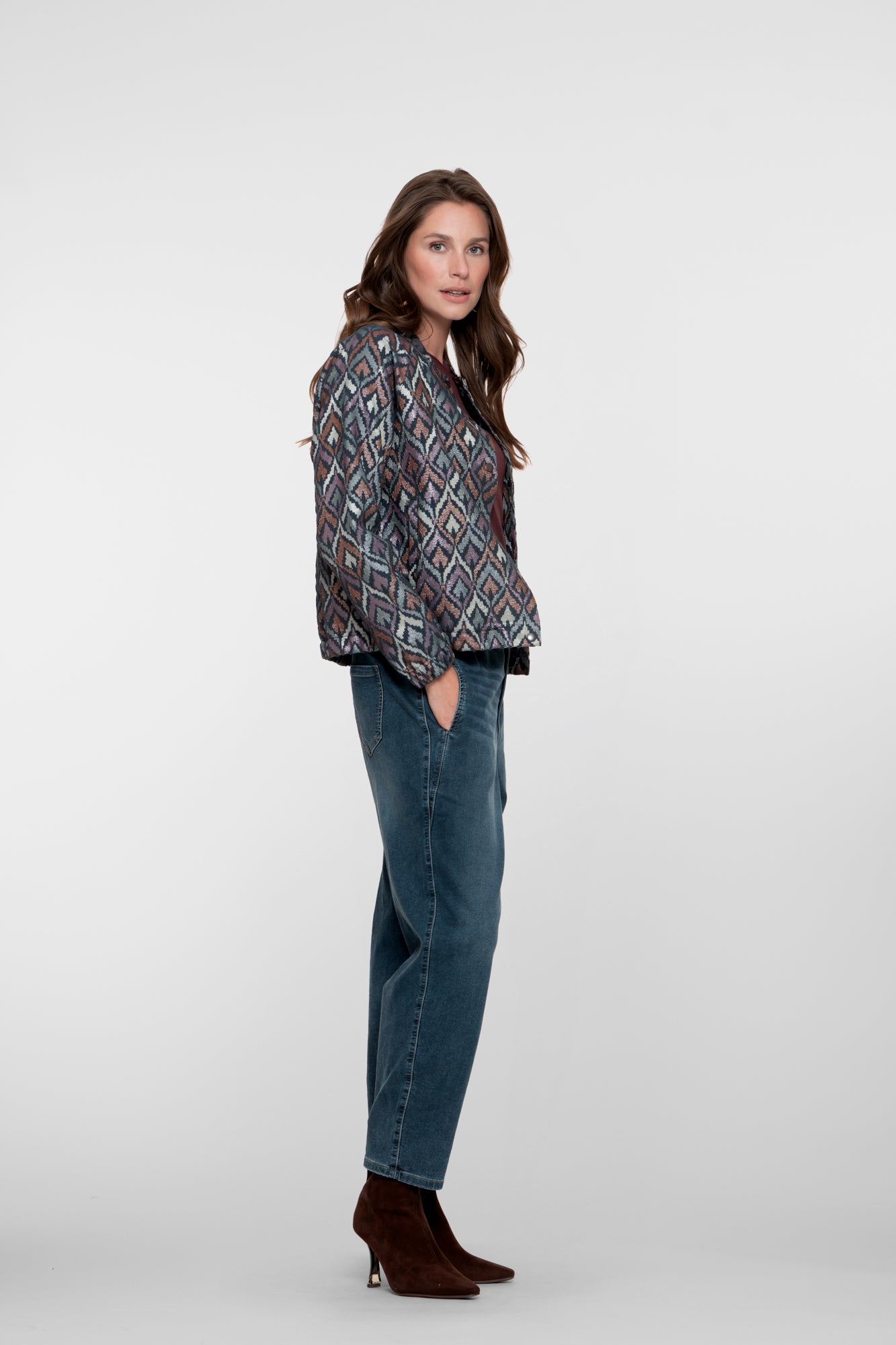 Geisha dames tapered wide leg jeans