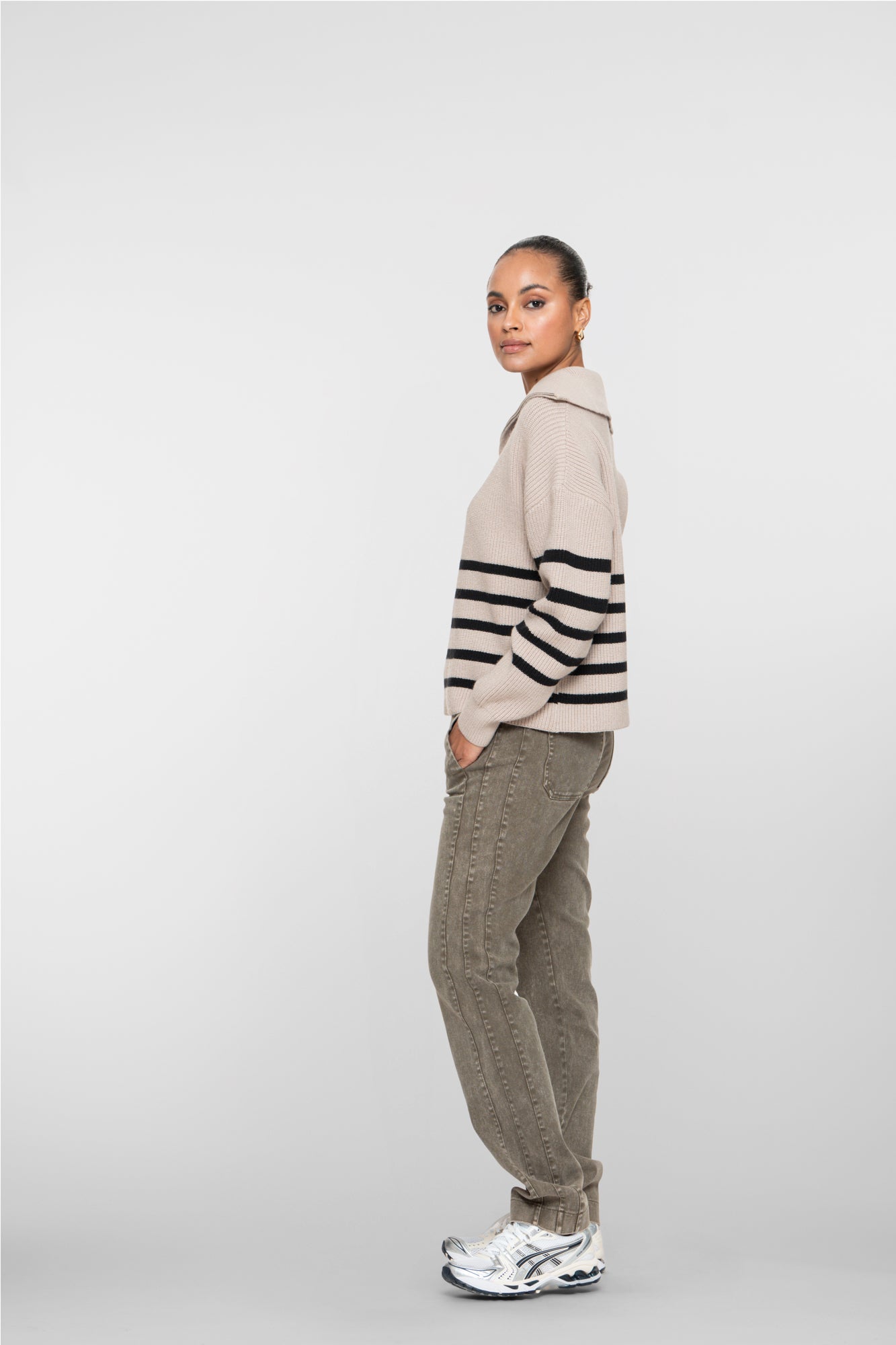 Geisha dames army flared jeans