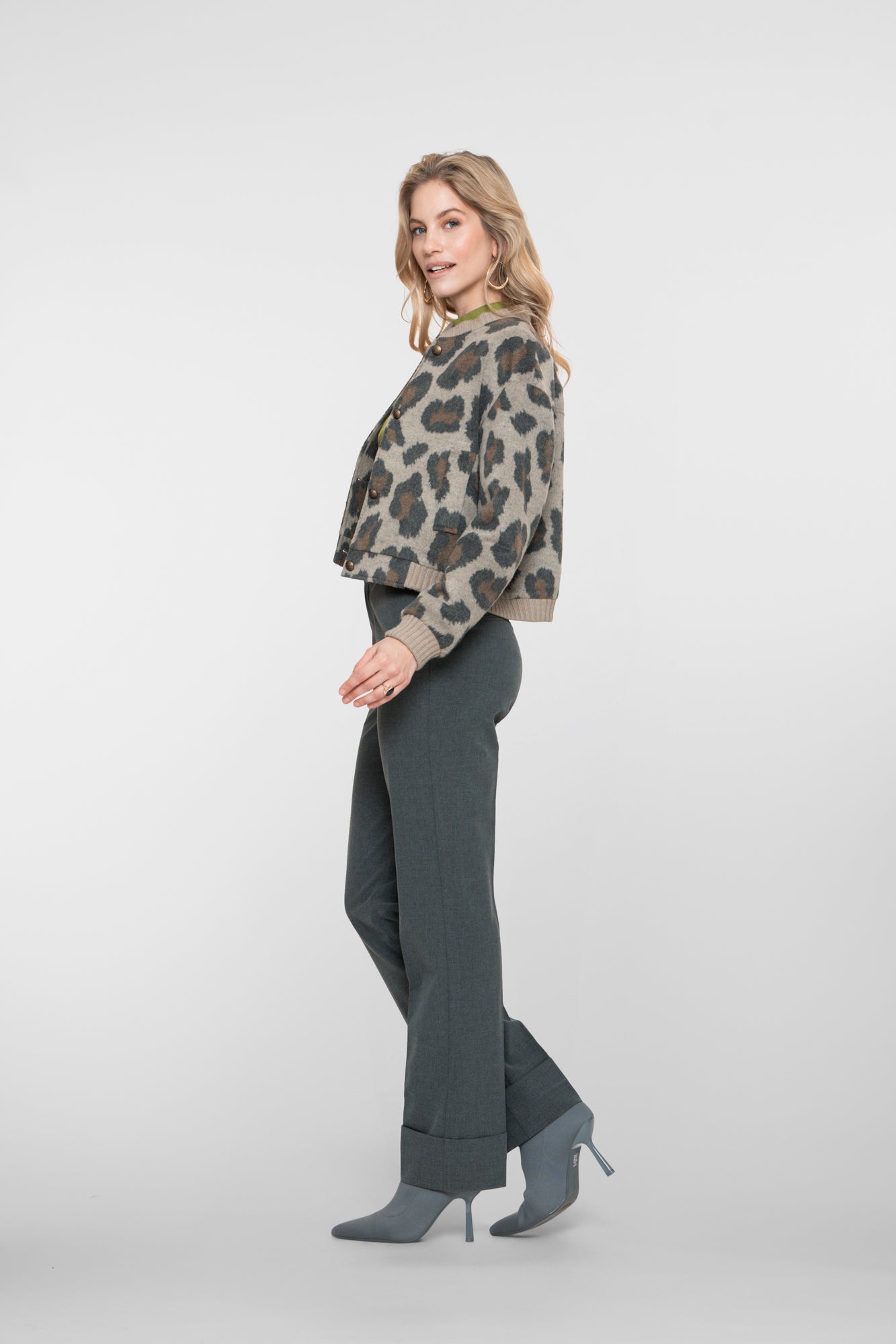 Geisha dames straight fit pantalon met turn-up