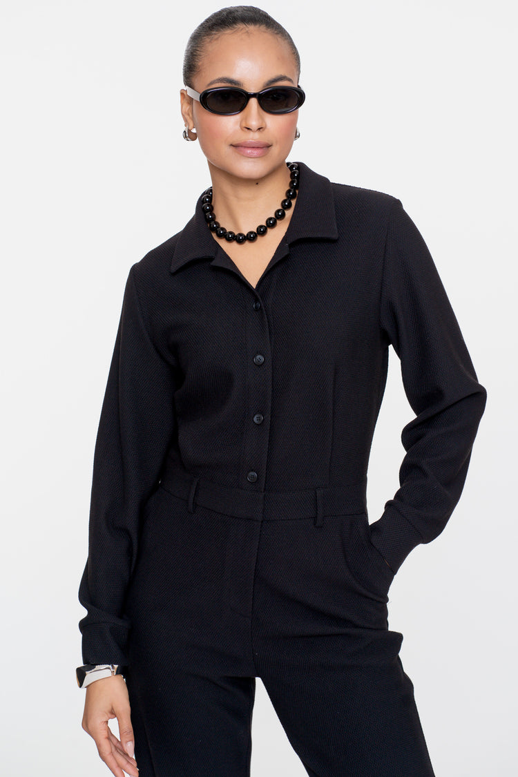 Geisha dames comfy jumpsuit met wafelstructuur