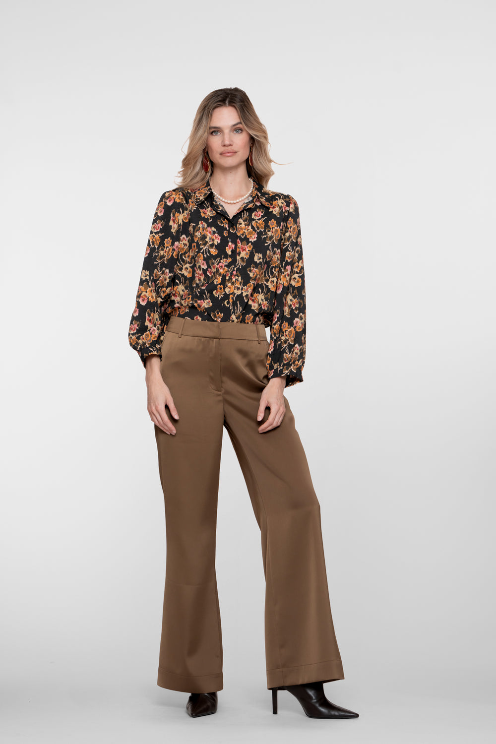Geisha dames pantalon met satin look