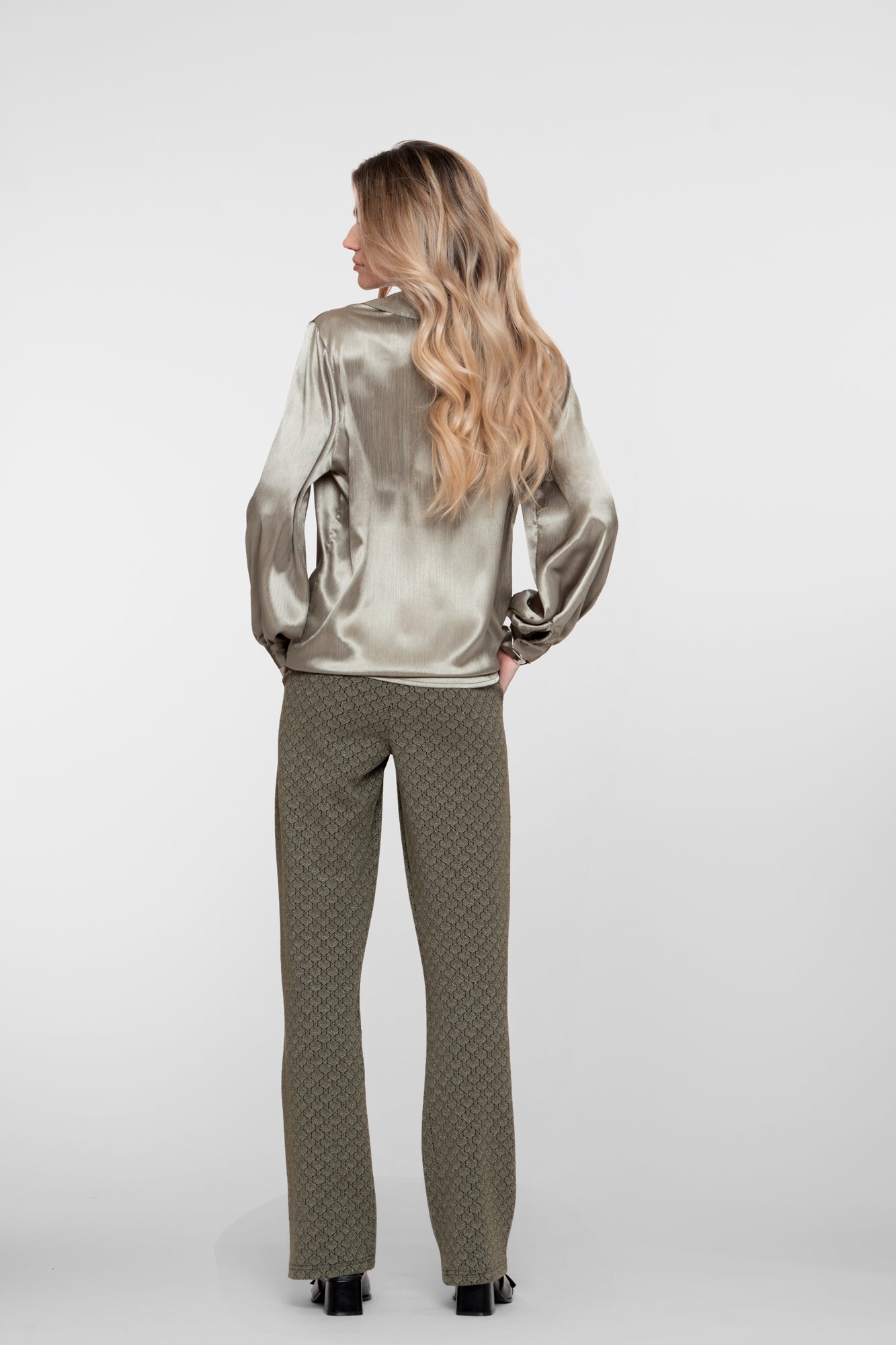 Geisha dames broek met jacquard print