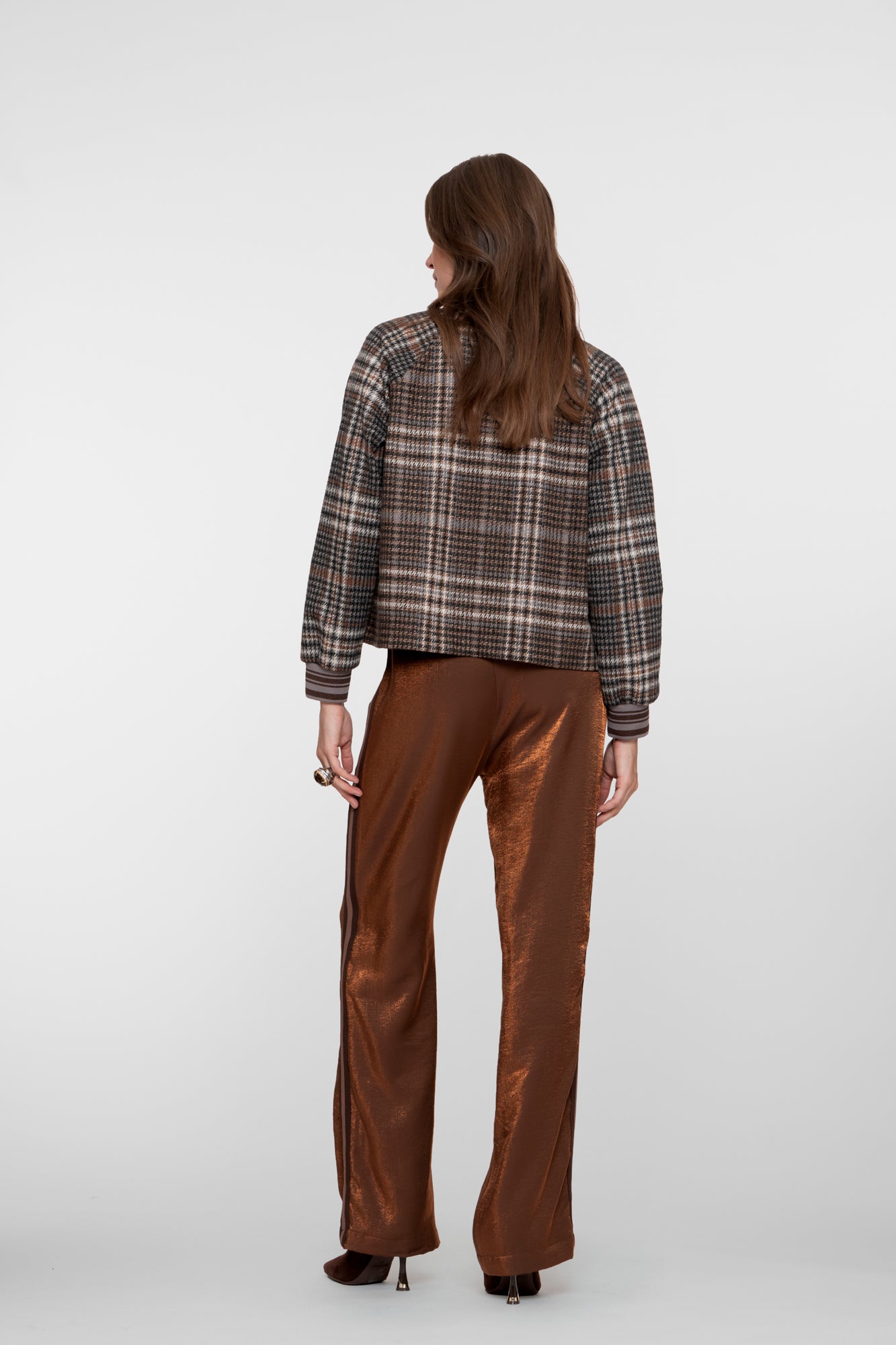 Geisha dames shimmer pantalon met side stripe