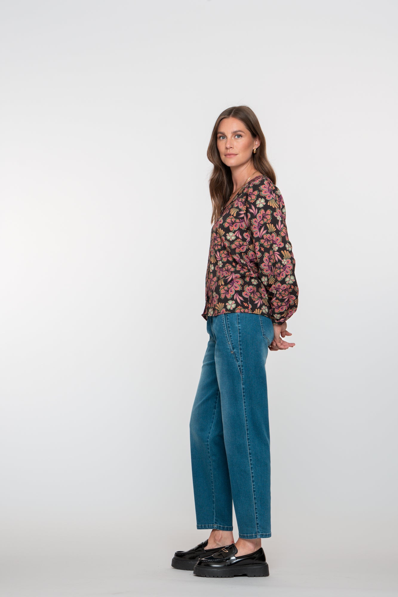 Geisha dames ruffled waistband jeans