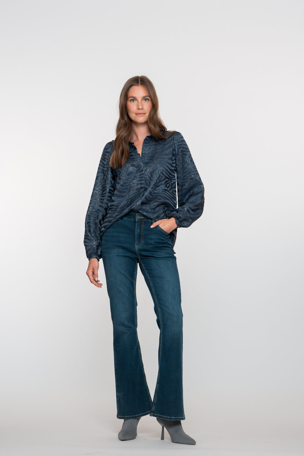 Geisha dames high waist flared jeans