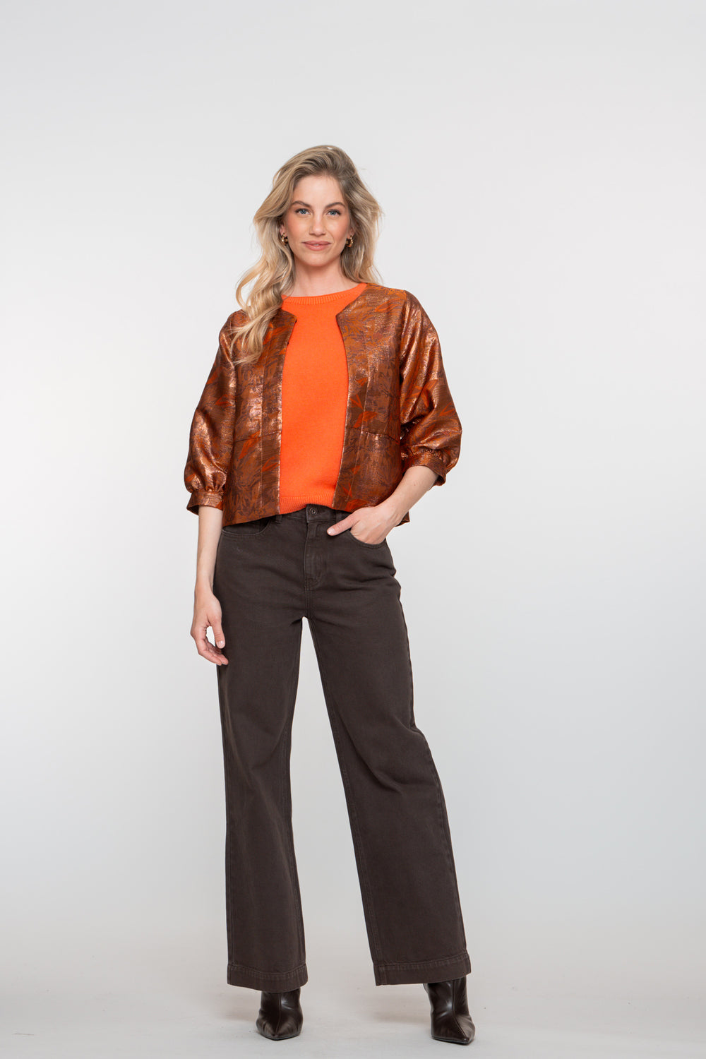 Geisha dames bruine straight leg jeans