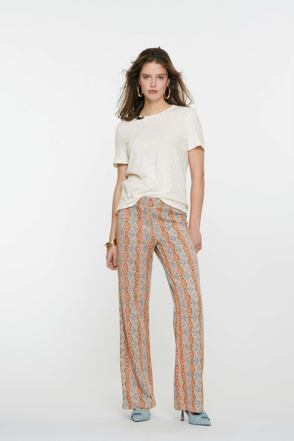 Geisha dames aztek print met lurex tape