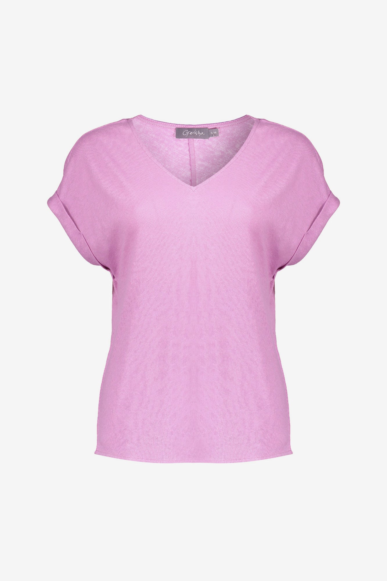 Geisha dames rustiek katoen T-shirt met V-hals