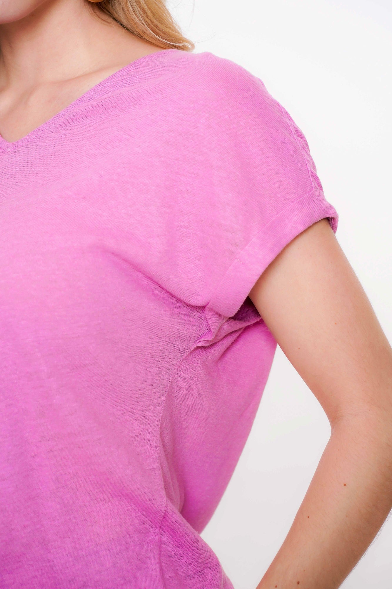 Geisha dames rustiek katoen T-shirt met V-hals