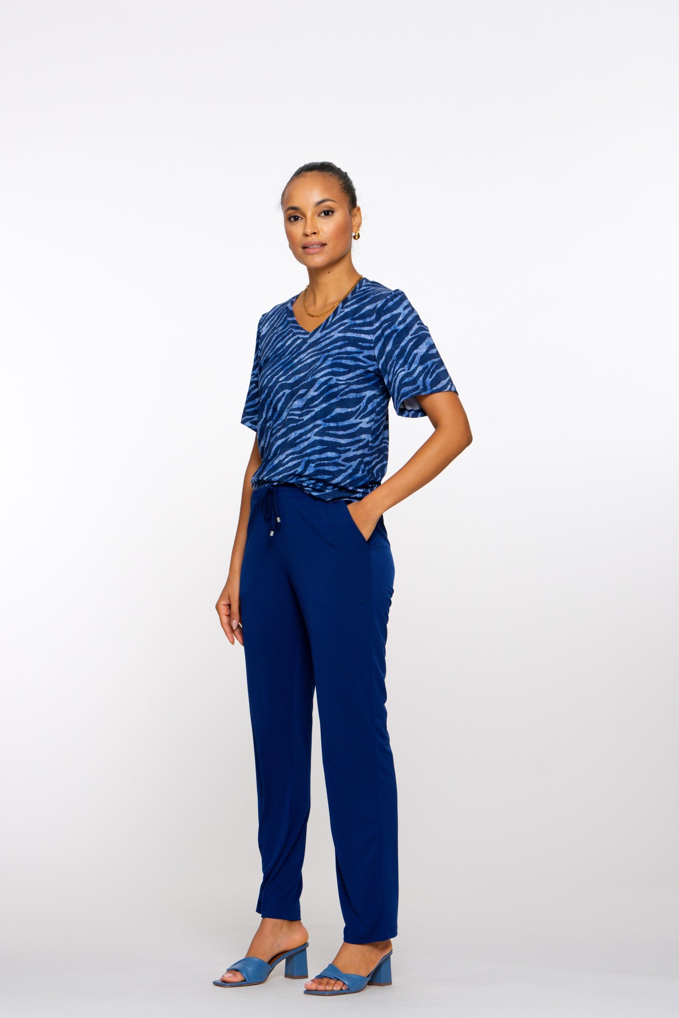 Geisha dames T-shirt met V-hals en print