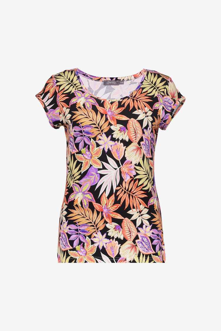 Geisha dames T-shirt met ronde hals en print