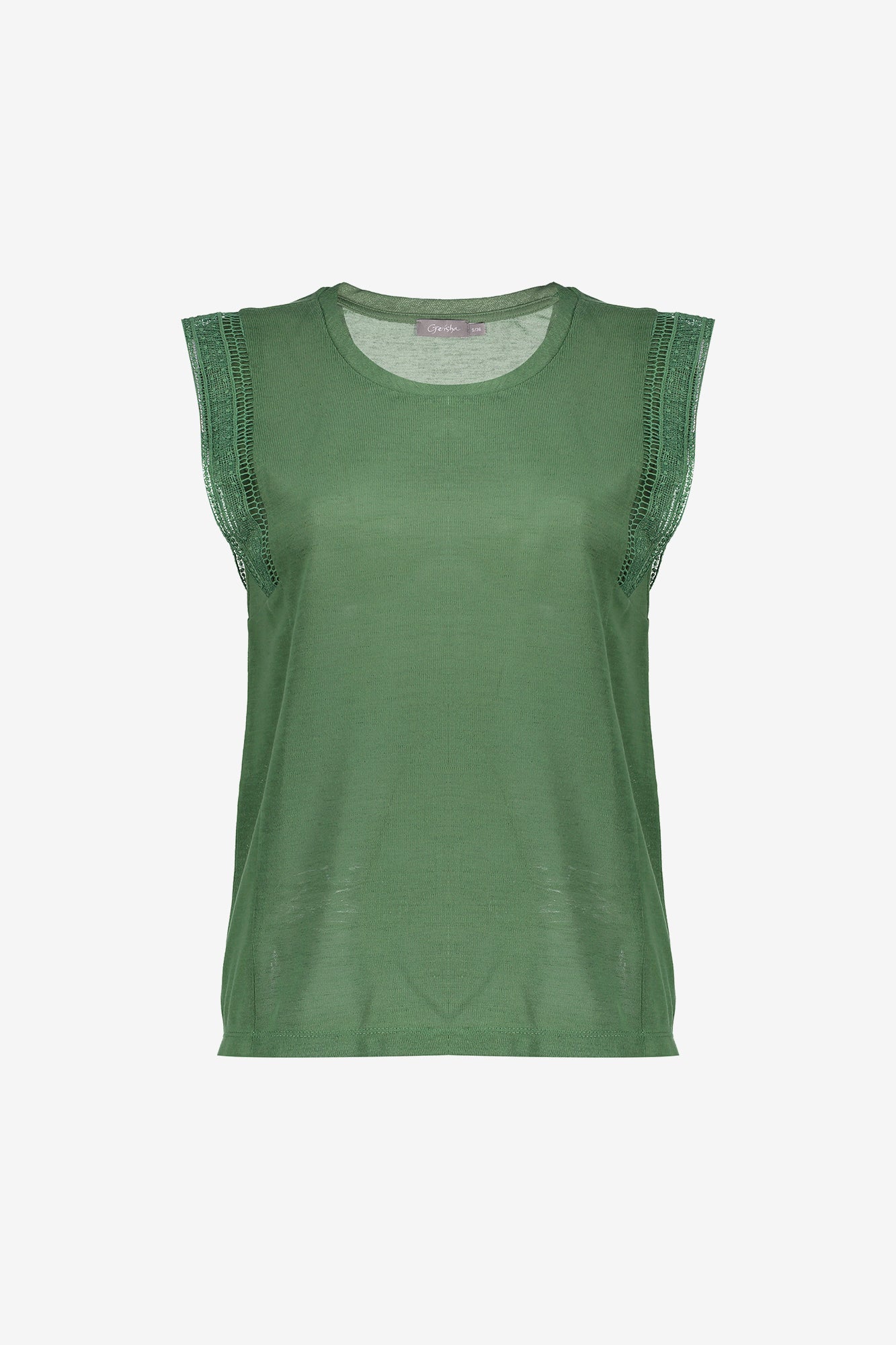 Geisha dames tanktop met speels schouderdetail