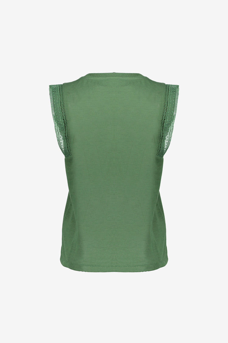 Geisha dames tanktop met speels schouderdetail