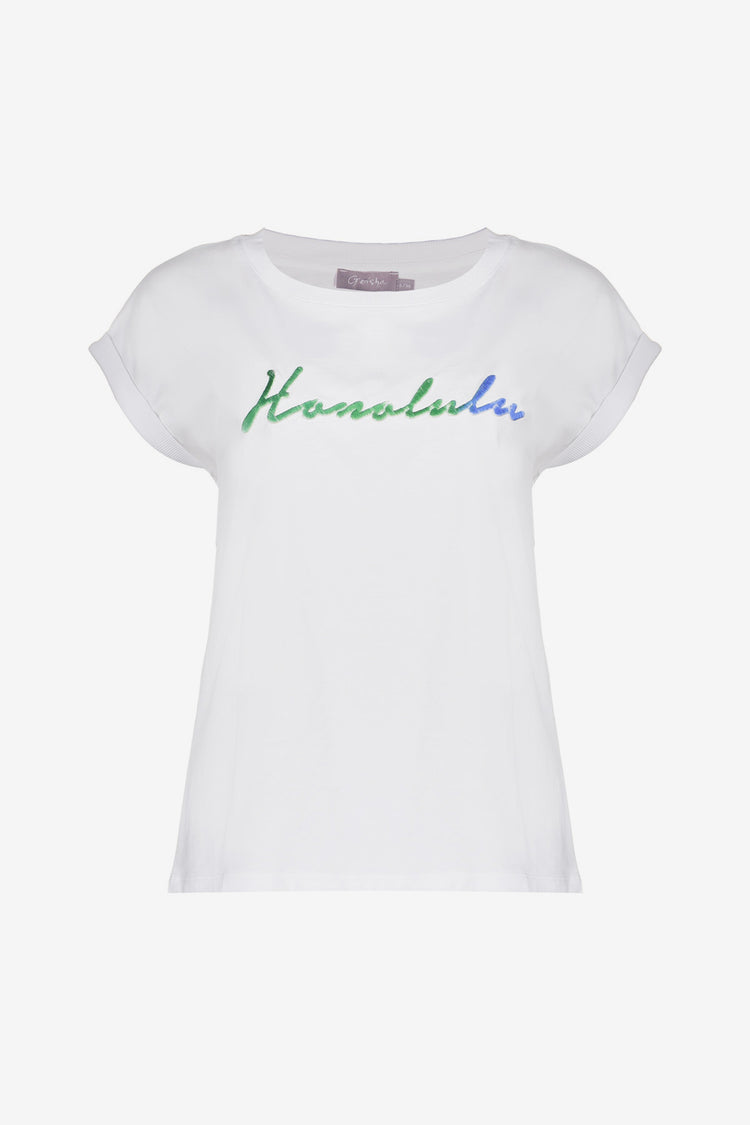 Geisha dames basic T-shirt met speels detail